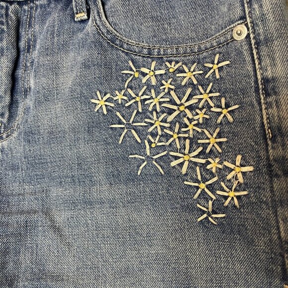 GAP 1969 Women Girly Boho Daisy Original Best Girlfriend Denim Cut Off Short 28 - Picture 3 of 12